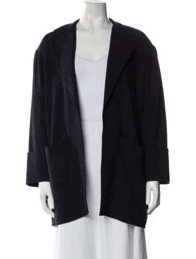 Pre-owned Jean Muir Wool Coat In Blue