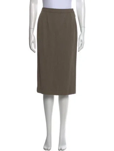 Pre-owned Jean Muir Wool Knee-length Skirt W/ Tags In Brown