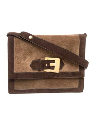 Pre-owned Jean Patou Suede Shoulder Bag Vintage In Brown