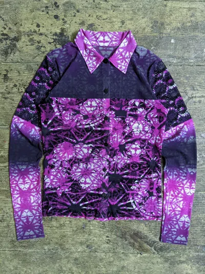 Pre-owned Jean Paul Gaultier 00s Jean's Paul Gaultier Acid Pattern Mesh Shirt Top In Multi