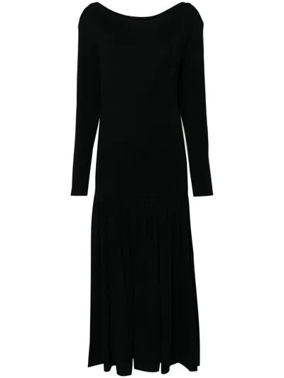 Pre-owned Jean Paul Gaultier 1980s Kashiyama Wool Dress In Black