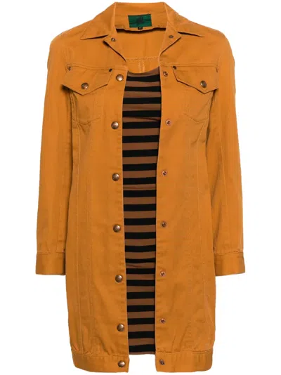 Pre-owned Jean Paul Gaultier 1980s Layered Shirt Minidress In Orange