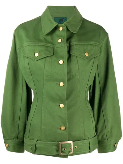 Pre-owned Jean Paul Gaultier 1989 Fitted Waist Jacket In Green