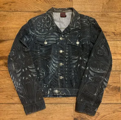 Pre-owned Jean Paul Gaultier 1990's Tribal Print Denim Jacket