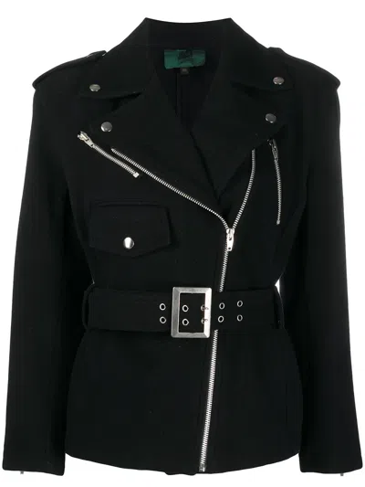 Pre-owned Jean Paul Gaultier 1990s Belted Biker Jacket In Black
