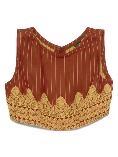Pre-owned Jean Paul Gaultier 1990s Brocade Stripe Top