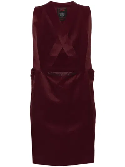 Pre-owned Jean Paul Gaultier 1990s Crossover Dungaree Dress In Red