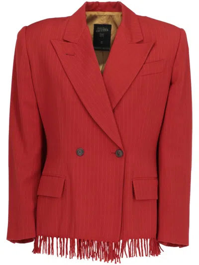 Pre-owned Jean Paul Gaultier 1990s Fringed Blazer In Red