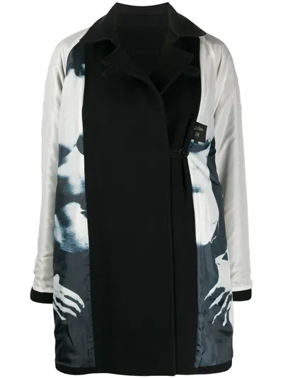 Pre-owned Jean Paul Gaultier 1990s Printed Lining Coat In Black