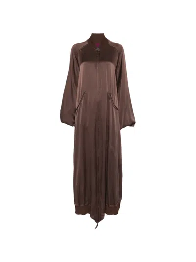 Pre-owned Jean Paul Gaultier 1990s Ruched-back Coat In Brown