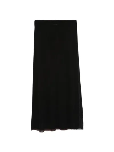 Pre-owned Jean Paul Gaultier 1990s Sheer Midi Skirt In Black