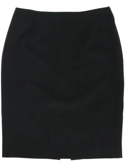 Pre-owned Jean Paul Gaultier 1990s Wool Pencil Skirt In Black