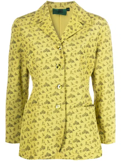 Pre-owned Jean Paul Gaultier 1991 Junior Print Jacket In Yellow