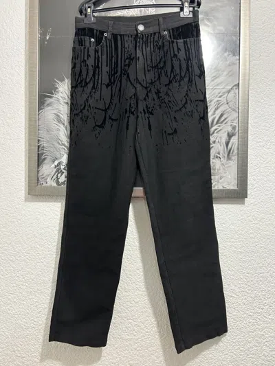 Pre-owned Jean Paul Gaultier 1998  Velour Blood Vampire Jeans In Black