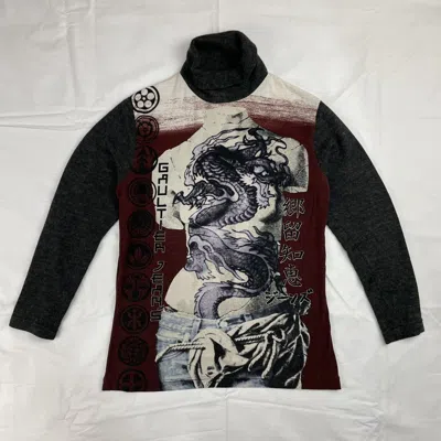 Pre-owned Jean Paul Gaultier 1999  Venus Dragon Elastic T-shirt Vintage In Multi