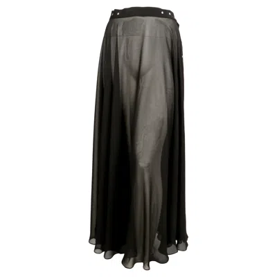 Pre-owned Jean Paul Gaultier 2000's  Black Sheer Maxi Skirt