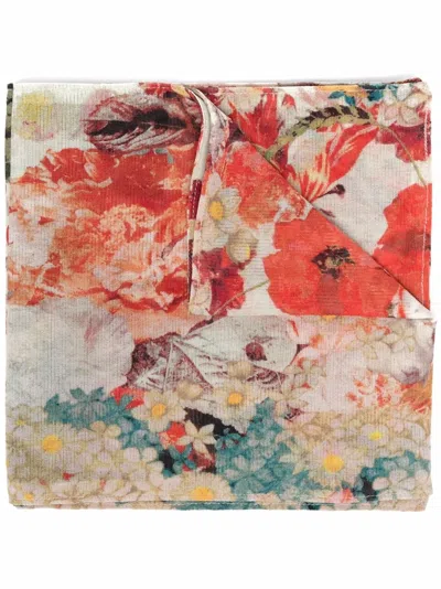 Pre-owned Jean Paul Gaultier 2000s Semi-sheer Floral Scarf In Neutrals