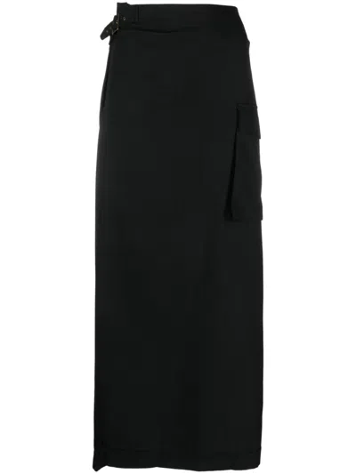 Pre-owned Jean Paul Gaultier 2000s Wrap-design Trouser Skirt In Black