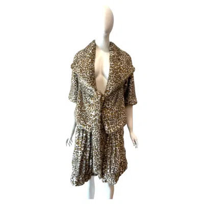 Pre-owned Jean Paul Gaultier 2005 Runway Faux Fur Leopard Bernhard Willhelm Skirt Suit In Brown