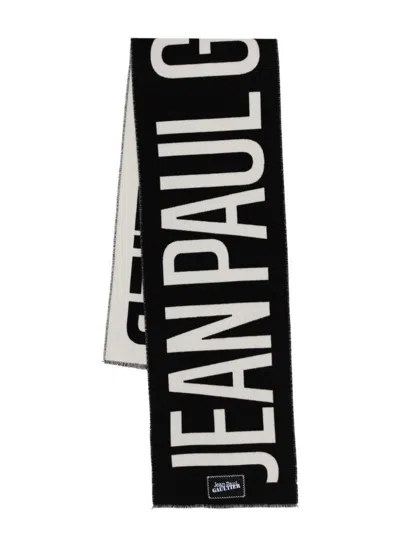 JEAN PAUL GAULTIER WOOL SCARF WITH "JEAN PAUL GAULTIER" LOGO