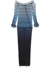 Jean Paul Gaultier Elegant Mesh Boat Neck Long Dress With 3d Collar And Cuff In Black  