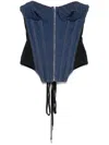 Jean Paul Gaultier Women Denim Bustier In Black