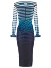 Jean Paul Gaultier 3d Collar Cuff Dress Woman Black And Blue