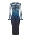 Jean Paul Gaultier Elegant Mesh Boat Neck Long Dress With 3d Collar And Cuff In Black
