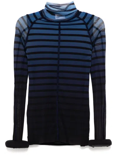 Jean Paul Gaultier 3d Striped Top In Blue