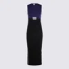 Jean Paul Gaultier Logo-print Midi Dress In Navy/black