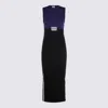 Jean Paul Gaultier Logo-print Midi Dress In Navy/black