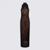 Jean Paul Gaultier Women Long Dress Double Layer Printed Wood In Brown