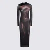 Jean Paul Gaultier Womens Black Brown Printed Long-sleeves Woven Jumpsuit Xs In Multi