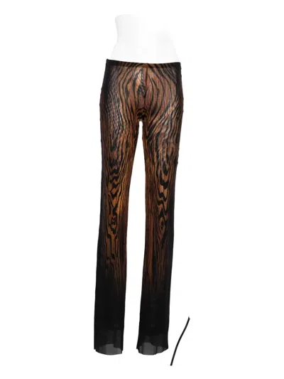 Jean Paul Gaultier Abstract-pattern Print Trousers In Black