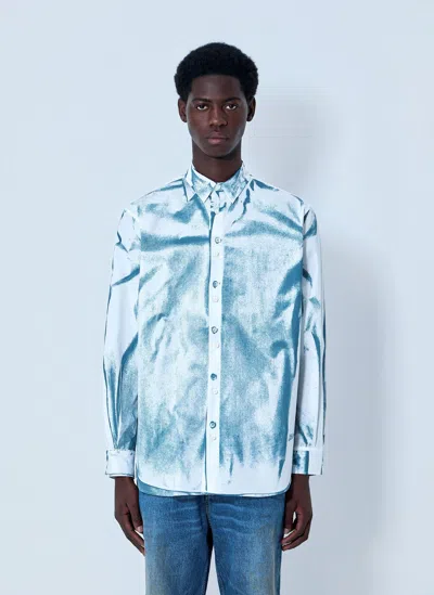 Jean Paul Gaultier Abstract Print Button-down Shirt In Blue