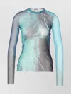 Jean Paul Gaultier Abstract Print Fitted Knitwear Long Sleeve Top In Multi