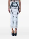 Jean Paul Gaultier Women Squeletor Mesh Midi Skirt In Blue