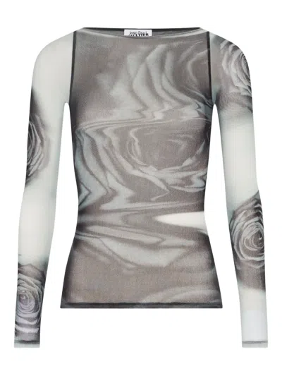 Jean Paul Gaultier Abstract-print T-shirt In Gray