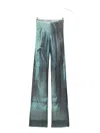 Jean Paul Gaultier Printed Flared-leg Mesh Trousers In Blue