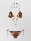 Jean Paul Gaultier Adjustable Halter Neck Bikini Set In Brown