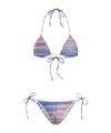 Jean Paul Gaultier Printed Stretch Nylon Bikini In Blue