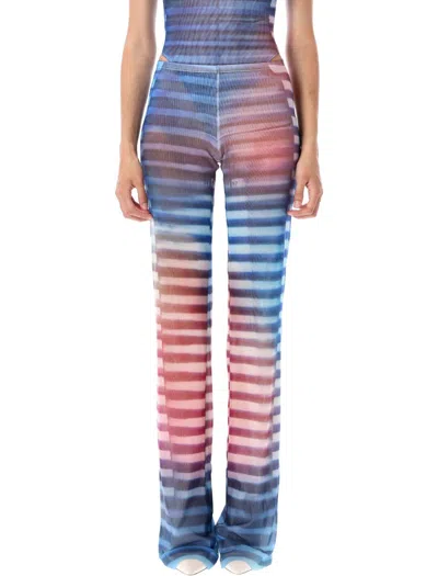 Jean Paul Gaultier Air Stripe High Waist Flared Pants In Multi