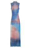 Jean Paul Gaultier Long Dress "air" In Blue