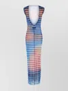 Jean Paul Gaultier Air Striped Tulle Dress In Blue