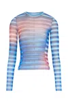 Jean Paul Gaultier Ls Top Stirpe Air In Blue