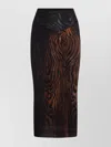 Jean Paul Gaultier Animal Print High Waist Sheer Overlay Skirt In Brown