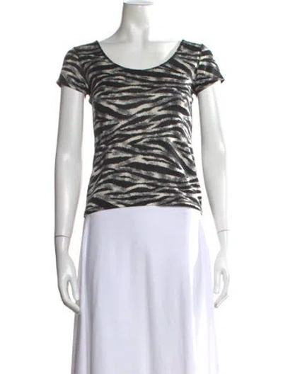 Pre-owned Jean Paul Gaultier Animal Print Scoop Neck T-shirt In White