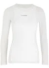 Jean Paul Gaultier Mesh Top With Rib Petit Grand Application In White