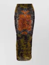 Jean Paul Gaultier Artistic Bodycon Long Skirt With Medaillon Print In Multi