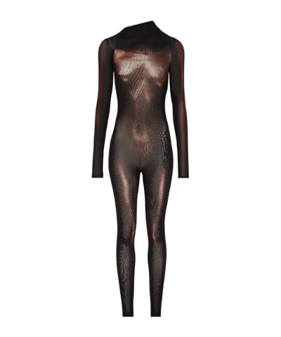 Jean Paul Gaultier Asymmetric Collar Romper In Black